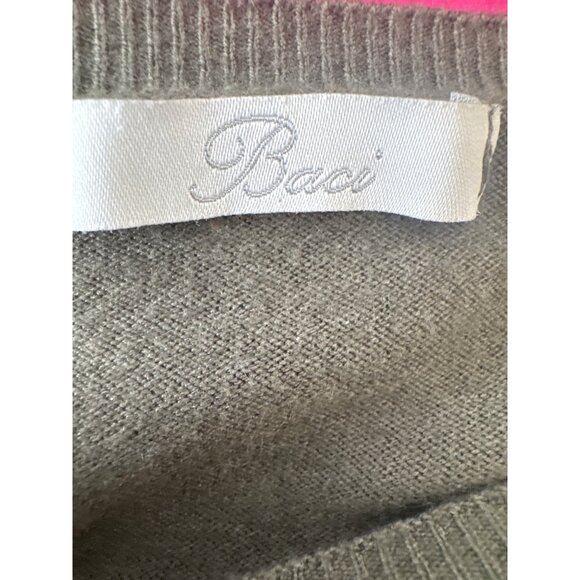 2/$30 Baci Womens M/L Olive Green Lightweight Knit Sweater Made In Italy - Picture 4 of 14